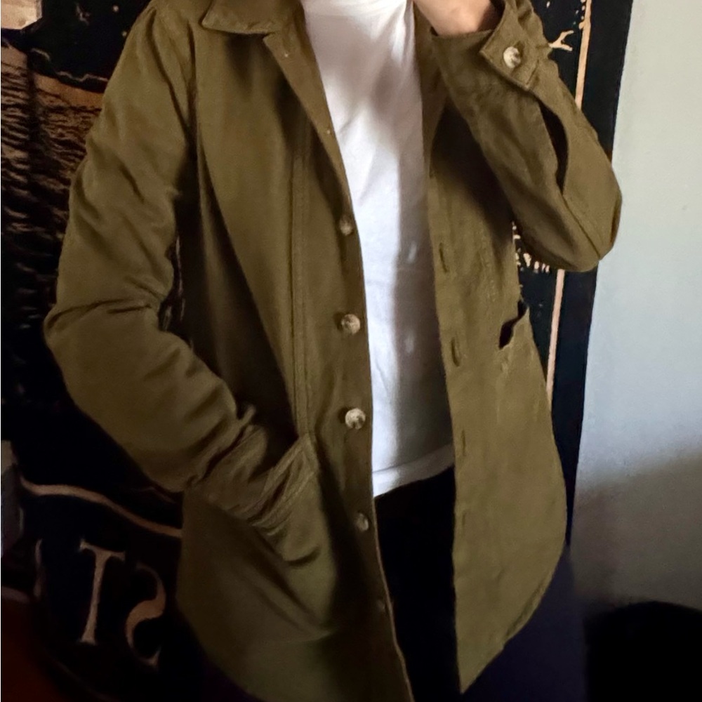 Sezane Women’s Will Jacket, XS, 100% cotton, mint condition, army/olive green